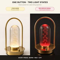 Lampe de table rechargeable pour restaurant avec signal d'appel rouge, lumière LED sans fil à intensité variable pour hôtel, café, bar