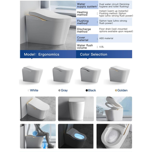 Toilette intelligente domestique et commerciale à double canalisation, option sans pression <span class=keywords><strong>d</strong></span>'<span class=keywords><strong>eau</strong></span>, buse autonettoyante, bidet intégré - Product Image 3