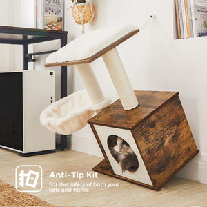 Feandrea Activity Center Stable Arbre à <span class=keywords><strong>chat</strong></span> avec 1 niche, poteaux à gratter et perchoirs confortables - Product Image 5