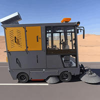 Chemin de nettoyage large pour voies publiques et aires de stationnement HM4 Electric Ride-On Street Sweeper Vehicle