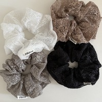 Style coréen gros intestin bandeau dentelle broderie sens avancé marque évider tissu cheveux fleur queue de cheval accessoires