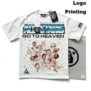 Camiseta Hell Star de Alta Calidad con Estampado de Baloncesto Vintage Lavado, Estilo Oversize Unisex, para Streetwear - Product Image 1