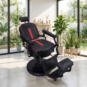 Fauteuil de barbier pour hommes, fauteuil à dossier lisse, fauteuil pivotant pour barbier/salon de coiffure, fauteuil de rasage spécifique aux salons - Product Image 6