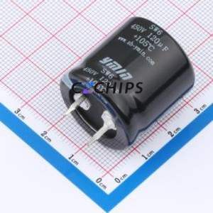 SW62W121MNNYS02S2 <b>Snap</b>-in Aluminum Electrolytic Capacitor Through hole Component (THT),D25xL25mm 120uF 20% 450V - Product Image 1