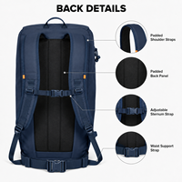 Sac à dos de camping personnalisé à chargement frontal, multi-couches, sac d'extérieur 22L, léger et confortable pour la randonnée