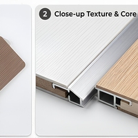 Revêtement mural intérieur moderne en aluminium encastré, panneau décoratif à grain de bois
