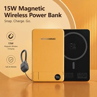 Batería Externa Inalámbrica Magnética Ultra Delgada OEM de 10000 mAh, Aleación de Aluminio, Carga Rápida de 15W/20W/PD, 2 en 1