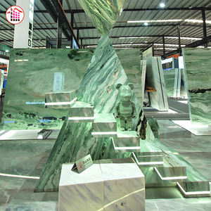 Marches d'escalier en marbre vert poli antidérapant, taille personnalisée, escalier en pierre naturelle avec éclairage LED - Product Image 5