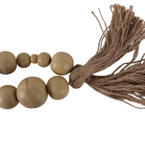 Ghirlanda di perline in legno di mango con nappe in iuta per decorare la casa, il bagno, la stanza, l'accento decorativo per l'ufficio, la mensola o il muro - Product Image 6