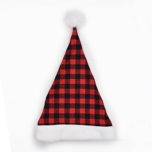 Chapeau <span class=keywords><strong>de</strong></span> fête unisexe <span class=keywords><strong>en</strong></span> <span class=keywords><strong>laine</strong></span> tricotée à rayures, chaud et épais, adorable chapeau <span class=keywords><strong>de</strong></span> Père Noël <span class=keywords><strong>en</strong></span> peluche à carreaux pour Noël - Product Image 2