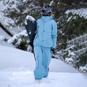 بدلة تزلج شتوية للجنسين مقاومة للرياح والماء ودافئة مصنوعة من الرايون تتكون من سترة وبنطلون للتزلج على الجليد وركوب الألواح الثلجية - Product Image 3