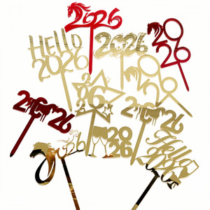 น้ำผึ้งและความหวาน 2026 ปีม้า ท็อปเปอร์เค้กอะคริลิค อุปกรณ์จัดงานเทศกาลฤดูใบไม้ผลิ ของตกแต่งเค้ก - Product Image 2