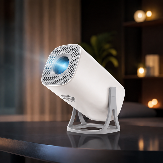 High Quality LED Projector 720P Resolution Android 14 Operating System 1GB RAM 8GB ROM 4K Support Automatic Keystone Correction