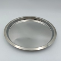Plateau alimentaire rond en acier inoxydable, écologique, plateau de service moderne, vaisselle pour bar, hôtel, cuisine