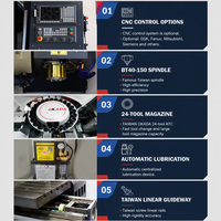 Centre d'usinage vertical CNC 5 axes VMC1160 de haute qualité de Taïwan, système de commande GSK robuste pour usinage intensif