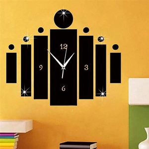 <b>Clocks</b> Wall Home Decor Living Room Luxury 3d Mirror <b>Silver</b> Wall <b>Clock</b> Modern Design Home Decor Watch Wall Sticker - Product Image 4