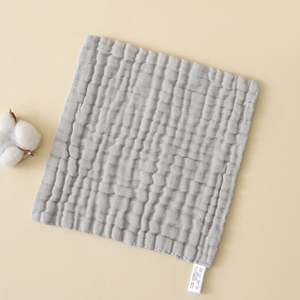Custom Organic Cotton Square Face Towel Soft & Absorbent Woven Wash Burp <b>Cloths</b> for Newborn Kids for Use in Bathroom-Home Care - Product Image 6