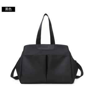 Bolsa de lona gris de alta calidad para mujer con asas de cuero marrón, correa de hombro extraíble, bolsa de compras para uso diario. - Product Image 5