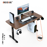 BEISIJIE AY-2 bureau debout électrique, bureau d'ordinateur élévateur réglable en hauteur, bureau assis pour bureau à domicile dessus de table en noyer