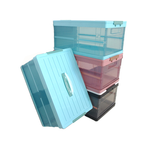 New plastic washable foldable stackable car trunk organizer heavy duty Collapsible Trunk Organizer Cargo Storage Box