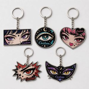 Porte-clés personnalisés en gros de haute qualité, motif œil de dessin animé, style manga, design souvenir, pour fans d'anime - Product Image 3