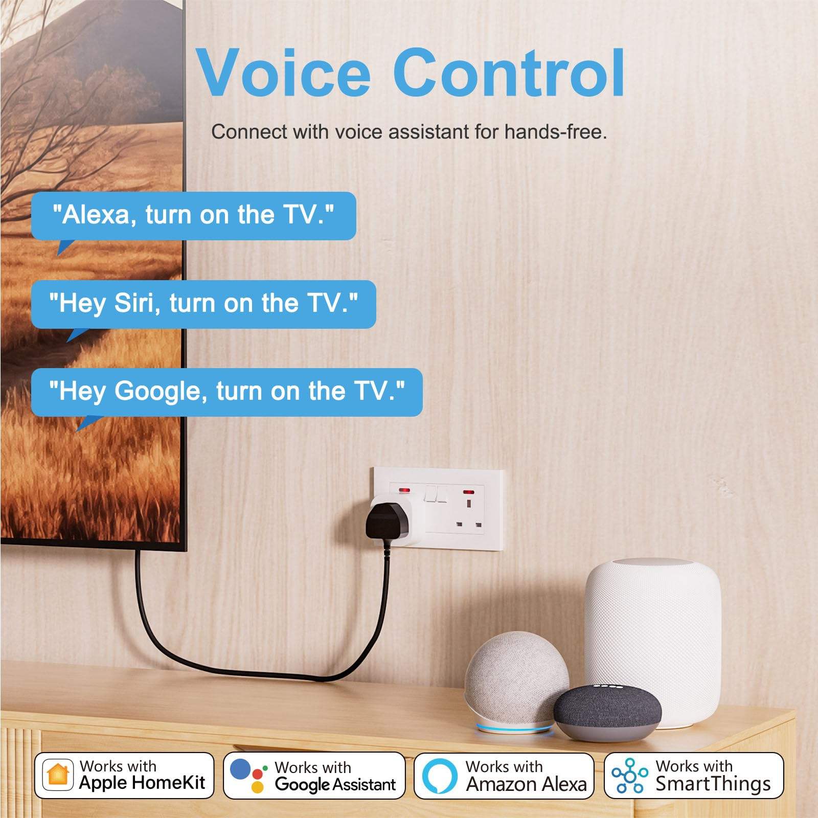 Homekit Smart Plug Apple Homekit With Alexa New Arrival UK WiFi - Main Image