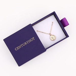 Custom Logo Sliding Jewelry Packaging <b>Box</b> Dark Purple Paper Jewelry <b>Box</b> for Necklace <b>Earrings</b> Handmade Gift <b>Box</b> 6x6cm - Product Image 3