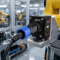 Connecteur circulaire industriel étanche IP67 série M12, 2, 3, 4, 5 broches, mâle/femelle, pour système de contrôle PLC