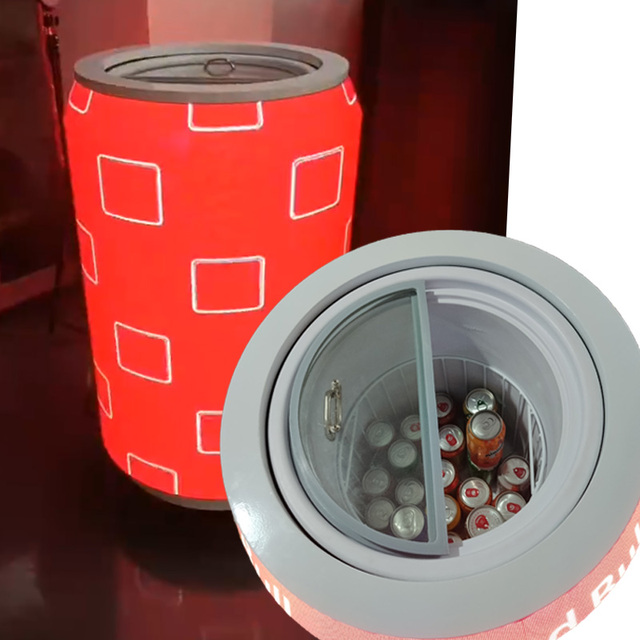 Newest LED Can with Fridge High Definition Advertising Screen Smart Led Bottle Screen Cylinder Refrigerator Display