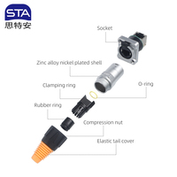 Connecteur de câble de signal circulaire Ethernet RJ45 IP67 étanche CAT5e/CAT6 8P8C, prise mâle en métal PC Ethercon
