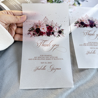 Papier calque de luxe personnalisé carte de remerciement pour les entreprises papier vélin acétate translucide givré pour votre achat