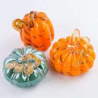 Ornement de citrouille en verre émaillé fait main pour Halloween, lumière LED, décoration artificielle Zibo à vendre