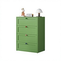 Commode de rangement moderne et minimaliste en fer, 4 tiroirs, écologique, durable, avec poignées colorées, autoportante pour salon