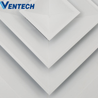 Ventech HVAC Supply Fresh Ventilation Diffuseur d'évent de plafond carré en aluminium Diffuseur de flux d'air à 4 voies