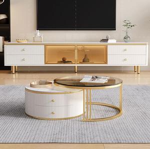 Meuble TV moderne de luxe en dalle de <span class=keywords><strong>roche</strong></span>, <span class=keywords><strong>extensible</strong></span> en bois et marbre, pour meubles de salon et de maison - Product Image 5