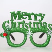 Gafas Decorativas Navideñas de Primera Calidad con Diseño de Letras de Feliz Navidad, Adornos Festivos Novedosos con Temática Navideña, Accesorio para Fiestas de Navidad