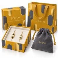 Boîte à bijoux personnalisée pour boucles d'oreilles CAPSULE, ensemble sac en papier et pochette en microfibre |   Jinayon