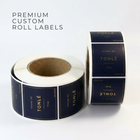 Étiquettes en rouleau pour la fabrication, imperméables, dorées, pour emballages de bouteilles et pots de cosmétiques, autocollants pour produits à marque privée