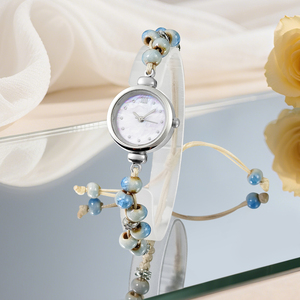 <span class=keywords><strong>Bracelet</strong></span> en <span class=keywords><strong>tissu</strong></span> spécial W035 avec <span class=keywords><strong>montre</strong></span> à boîtier rond en alliage traditionnel, montres pour femmes, mode et élégance, montres à quartz - Product Image 2
