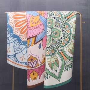 Tapete de Yoga Ecológico Antideslizante de Gamuza y Goma, Tamaño Personalizado, Forma Ovalada, con Bolsa de Transporte - Product Image 2
