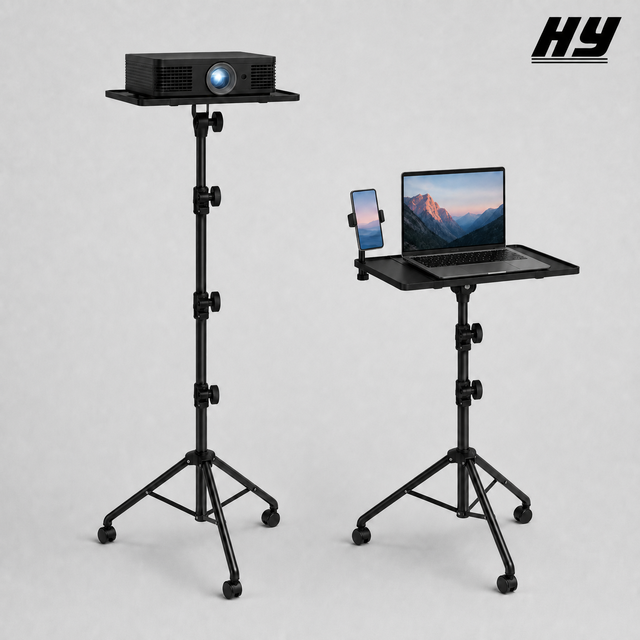 Mobile Durable Anti-shake Iron Plastic Projector Cart Stand Adjustable Height Tiltable Tray Foldable Tripod Base Stand