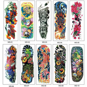 Autocollants de tatouage de poisson de <span class=keywords><strong>vague</strong></span> sexy de tatouage de bras complet de grande fleur des hommes et des femmes populaires de tache personnalisée - Product Image 3