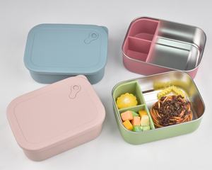 お弁当箱子供用シールプルーフステンレス食品容器用シリコン食器洗い機お弁当箱シリコンふた付き - Product Image 6