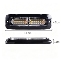 Feu de calandre latéral pour camion 12W LED IP65, boîtier en alliage d'aluminium, 17 modes stroboscopiques, multicolores, feu d'avertissement d'urgence pour camion