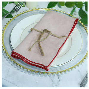 Serviette en lin moderne faite à la main serviette de salle à manger réutilisable conception unie usage domestique couleur et Logo personnalisables mariages en gros - Product Image 5