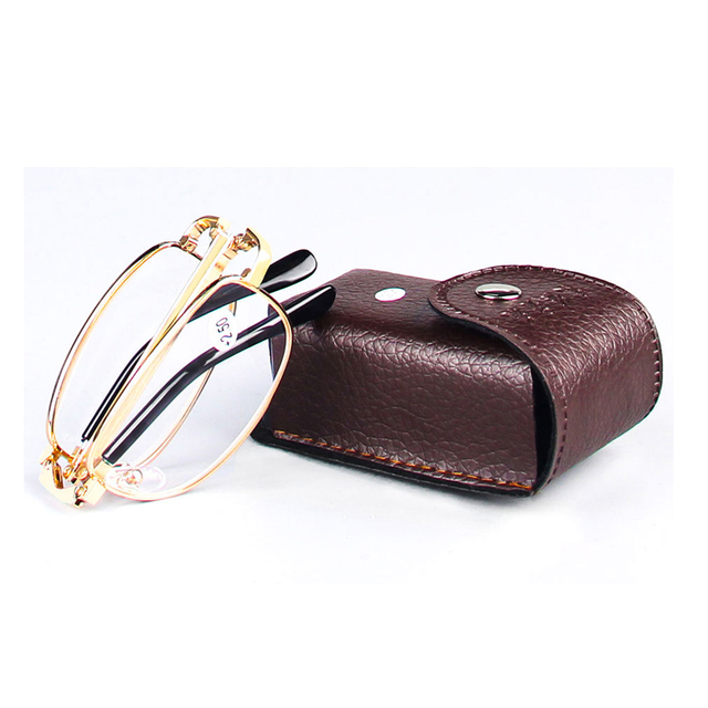 MK2309159 New Reading Glasses Set Folding Readers with PU Leather Cases Glasses for Reading for Men and Women Anti Blue Light