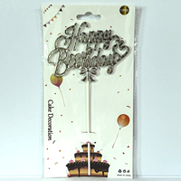 Décoration de gâteau Joyeux Anniversaire en strass dorés, motif cœur et nœud cursive orné, fournitures de fête, décorations d'anniversaire - Prix usine