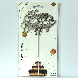 Decorazione per Torta di Compleanno con Strass Dorati a Prezzo di Fabbrica, Cuore Decorato con Fiocco, Accessori per Feste - Product Image 5
