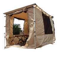 Tenda Samping Mobil untuk Berkemah dengan Tiang Aluminium, Tenda Ganda, Kain Oxford, Tahan Air untuk Semua Musim