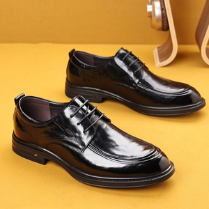 Chaussures en cuir pour hommes haut de gamme, basses, à lacets, en cuir véritable, à bout rond, décontractées et élégantes, tendance - Product Image 4